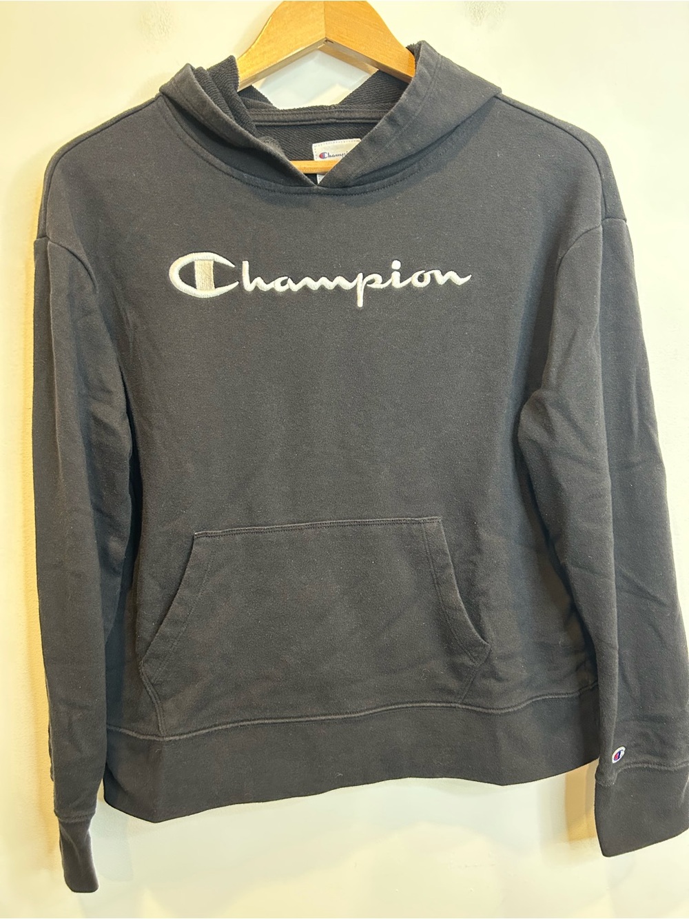 Champion Ladies' French Terry Hoodie Embroidered Logo Black
